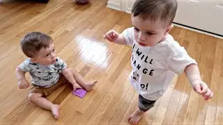 Twin Babies Walking for the First Time