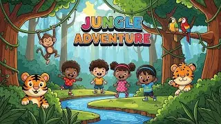 🌴🐒 Jungle Adventure 🎵 | Fun Learning Song for Kids | Happy Tale & Tune