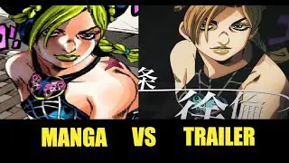 Jojo's Bizarre Adventure Stone Ocean Trailer vs Manga