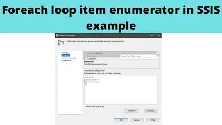 70 Foreach loop item enumerator in ssis example