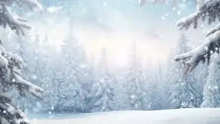 beautiful snowy forest animation, snow animation art, winter forest background