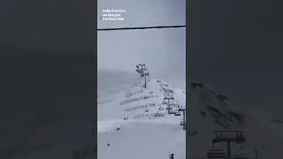 High Speed Winds Batter Chairlift in Italy
