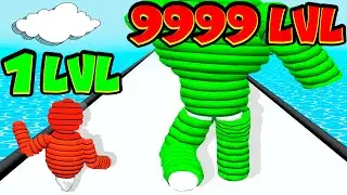 Lvl 1 vs Lvl 9999 - Rope Man Run. All Levels