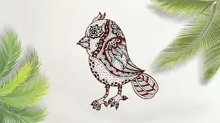 Mandala art Bird simple drawing!