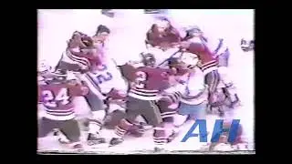 NHL Oct. 6, 1979 St. Louis Blues v Chicago Blackhawks Bench Clearing Brawl (HL)