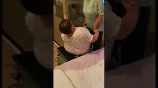 Paralyzed woman crawling.