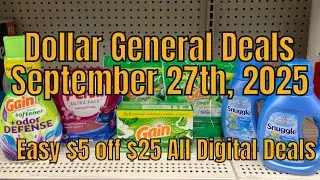 9/27/25 - Dollar General $5 off $25 Couponing Deals For Saturday