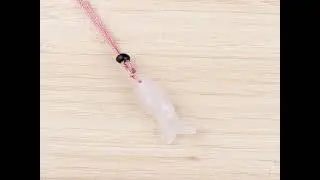 BUDDHA STONES CARVING KOI FISH PINK CRYSTAL INDIAN AGATE AMETHYST WARMTH PROSPERITY NECKLACE PENDANT