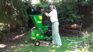 Garden Chipper Mulcher Shredder In Backyard