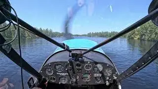 Backcountry bush flying Ontario, Canada in a piper super cub floatplane / seaplane, POV!