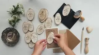 Rustic save the dates -  custom made wooden magnet