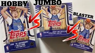 2025/26 Topps Basketball Hobby Jumbo Box против Hobby Box против Blaster