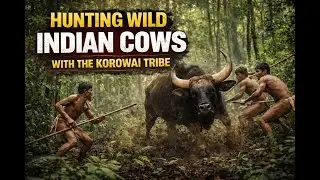 Surviving the Charge! 🐂 Hunting Wild Bulls with the Korowai Tribe 🏹