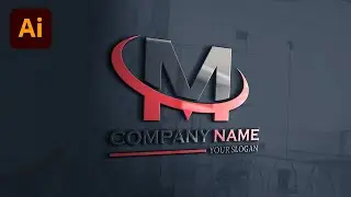 Logo with M letter | Logo design illustrator tutorial for beginner | logo mockup using Photoshop