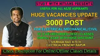 Government Jobs For Engineers | 3000 Vacancy | Electrical Mechanical Civil | EE (Live+Recorded) LECT