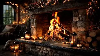 Cozy Rustic Fireplace 4K with Crackling Logs in a Relaxing Cabin Ambience for Insomnia Relief