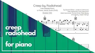 Creep &ndash; Radiohead Piano Solo (Intermediate/Advanced) | Sheet Music Preview + Lyrics