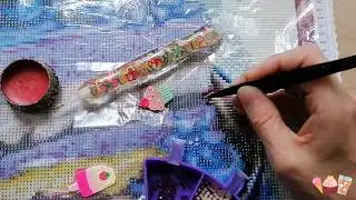 Diamond Painting 💎 Paint with me 🖊️ Candy TAG 😃🧁🍪🍫🍬 Carat.art 💗 Purple Cake 💜🎂