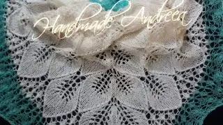 •☆Șal tricotat Frozen Leaves-Frunze înghețate-tutorial partea 1☆•