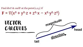 Find divF & curlF at the point(1,2,3) if F=grad(x^3+y^3z+z^3x-x^2y^2z^2) | Vector Calculus