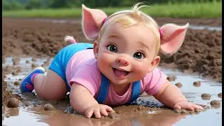 Baby Pig Wiggle and Roll | Fun Kids Song | Playful Nursery Rhyme