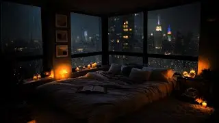 I fall asleep at the beautiful New York night view and the sound of rain that makes me feel good
