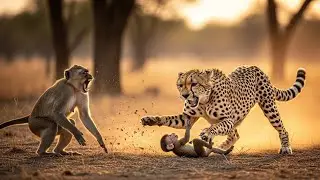 Cheetah Attacks Baby Monkey &mdash; Mother&rsquo;s Desperate Chase in the Wild | Real African Wildlife Story