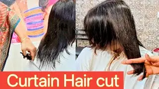 Korien  Hush Curtain Hair Cut in short hair / easy short layered  hair cut in very thin light hair 