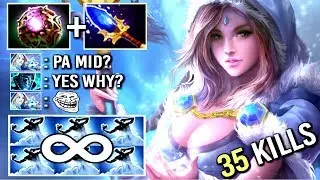 EPIC FROZEN THRONE BUILD Octarine Core Maiden Mid vs PA Crazy Fun Game by Mski.nb WTF Dota 2