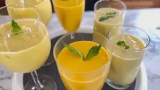 Mango Lassi - 3 Ways. How to Make Mango Lassi with Fresh Mango, Canned Mango Pulp and Frozen Mango