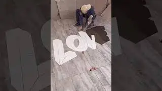 How to create a 3d design on the floor by cutting out tiles