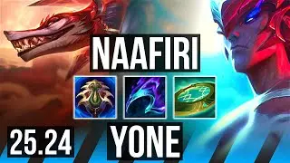NAAFIRI vs YONE (MID) | 87K damage, 3k gold comeback | NA Master | 25.24
