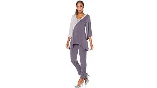 Slinky Brand Colorblock Tunic with Skinny Pant Set