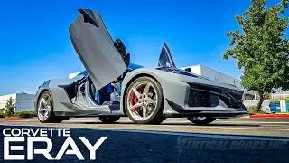 E-Ray Corvette C8 Lambo door kit installed by the BEST, Vertical Doors, Inc., in California.