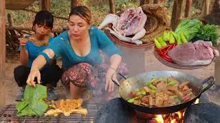 Grilled chicken and bee tasty delicious/ Cooking pork braised spicy for dinner +4food cook and eat