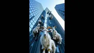 Skyscraper Goat / cocroach. #ytshorts #animation #ai #funny #cat #skycraper