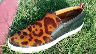 Bally Herrison Slip-on Sneaker. Leopard on Pony Fur & Calf Leather. White Bottoms. Watch N Shoes!