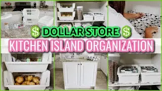 DOLLAR STORE KITCHEN ISLAND ORGANIZATION | BUDGET FRIENDLY ORGANIZING | SIMPLE KITCHEN STORAGE IDEAS