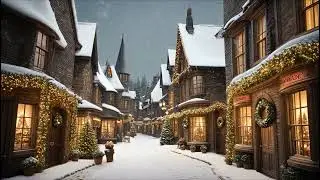 Hogsmeade Christmas Ambience 🎄 Snowy Wizard Village & Holiday Magic | Relaxing Background