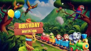 Jungle Theme Birthday Invitation Video | Personalized E-Card | Exciting Jungle Adventure for Kids