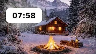 30 Minute Snowy Cabin Count-Up Timer