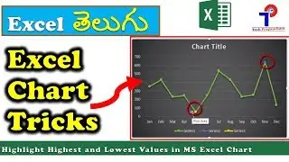 How to Highlight Highest and Lowest Values in MS Excel Chart || Excel In Telugu || Tech Prapancham