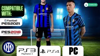Inter Milan 24/25 Home Kit for PES2018 and PES2021 (Ps3, PC, Ps4 and Ps5)