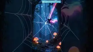 The Melody Weaver Spider #Shorts #MusicVisualization #Spiderweb #FantasyArt #PixarStyle #Synesthesia