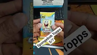 Spongebob Topps pack 5. #spongebob #nickelodeon #nicktoons #topps #toppschrome #refractor #hit