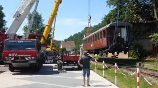 Krandienst am Ferienbahnhof Reichenbach - Wieslauterbahn