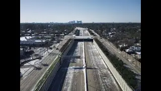 Flying Over Frozen Beltway 8 During Houston's Historic Ice Storm (4K Drone)