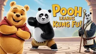 Pooh Learns Kung Fu from Po & Master Shifu | Cute Action #kangfupanda1 #kangfupanda2 #kangfu #cute