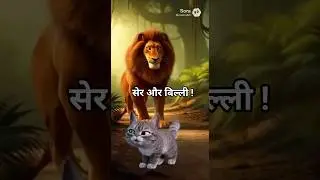 शेर और बिल्ली आमने-सामने 😳 #Funny #Comedy #Shorts