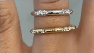 Abby - Vintage Floral Inspired Diamond Wedding Band Thin VS Regular Band Width